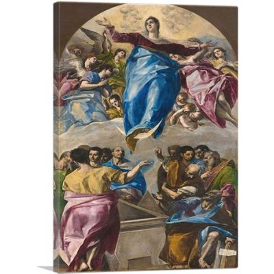 “The Assumption of the Virgin” Uma Visão Celestial em Ouro e Azul Profundo!